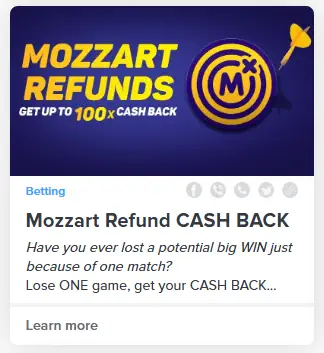 MozzartBet Kenya Refund CASH BACK Screenshot